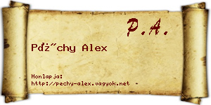 Péchy Alex névjegykártya