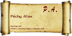 Péchy Alex névjegykártya